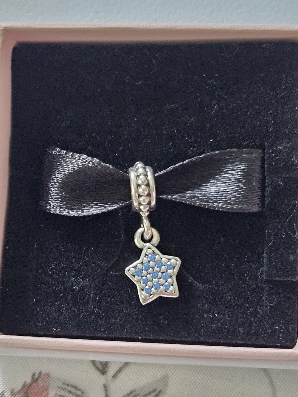 Blue Star Pavé Charm Pendant